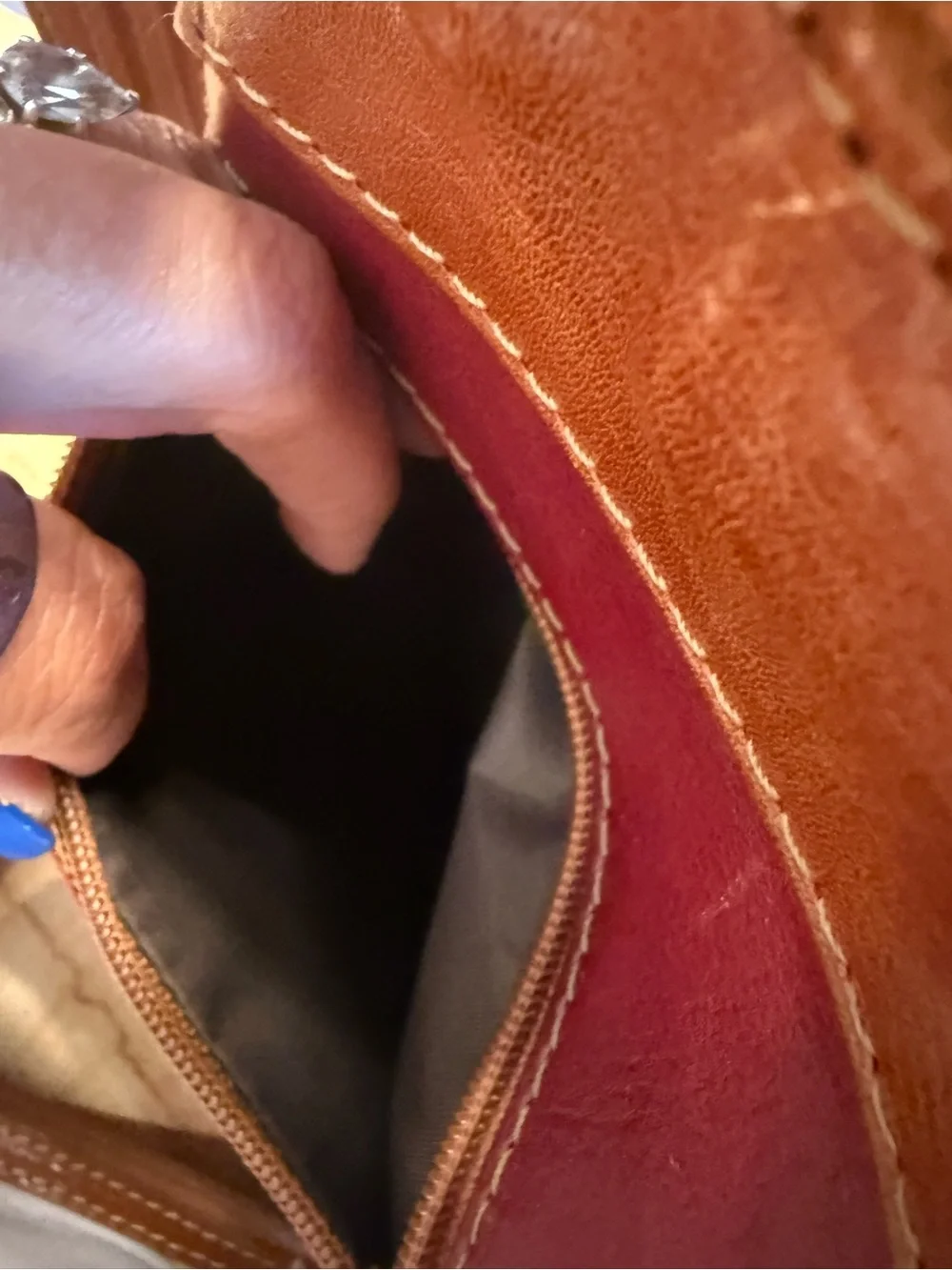 Leather Convertible Sling/Backpack in Burgundy with Tan Strap